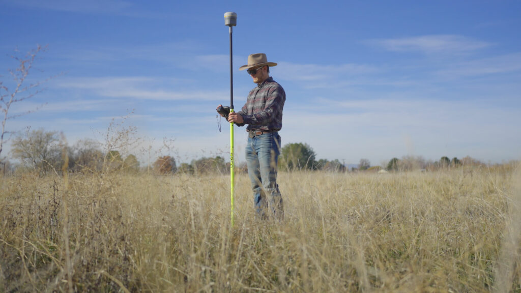 Surveyor doing a geomatic survey.