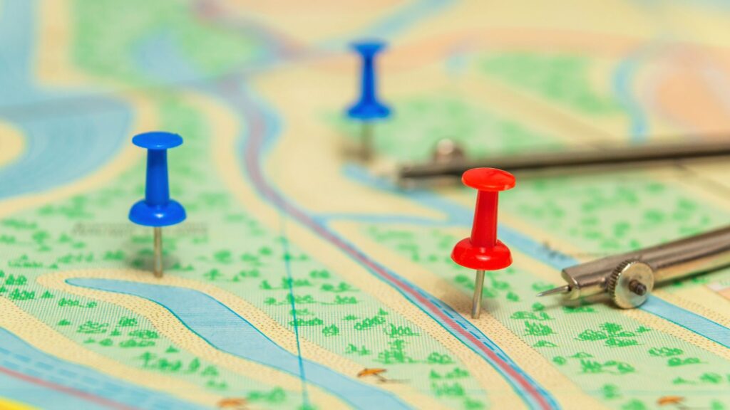 Pinpointing a place in a map